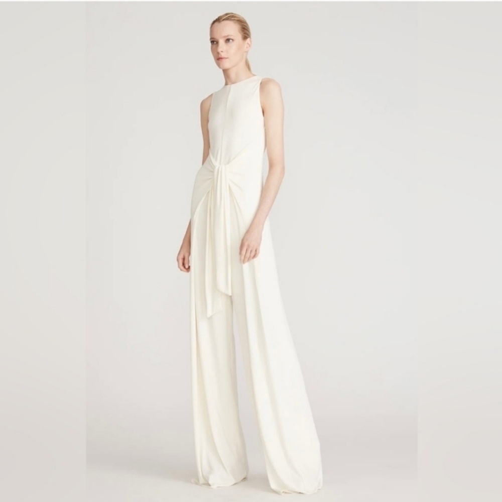 Halston Holden White Jumpsuit size M